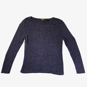 Guide Series Men's Textured Knit Sweater Blue Crew Neck Size M 100% Cotton
